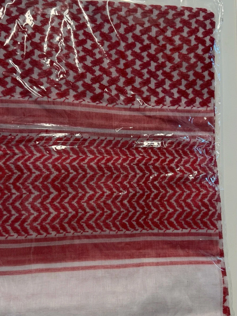 Red & White Premium Arab Shemagh Yashmagh Keffiyeh Scarf 55” x 55” New Sealed